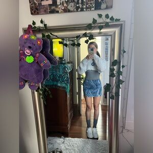 Wild Fable Mini Swirl Jean Stretchy Trippy Groovy Skirt